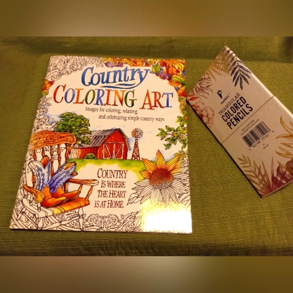 2-pc set, Adult coloring book and pencils